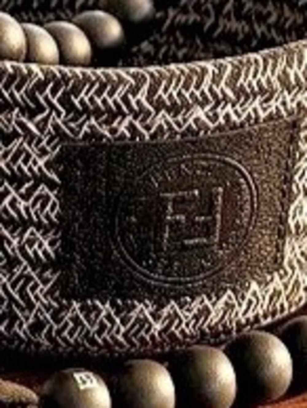 Fendi Woven Basket with Decorative bead rope accent - Picture 2 of 4